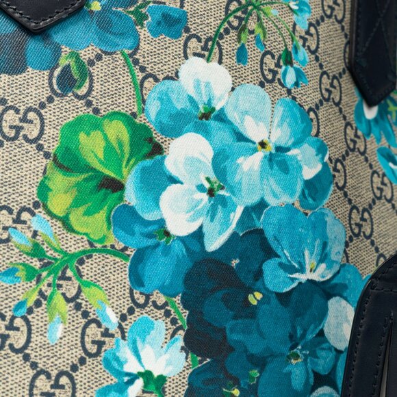 Gucci GG Blooms Supreme Blue Reversible Tote - Picture 9 of 11